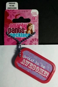 PROUD TO BE AWESOME CONFIDENT SMARTY PANTS DOG TAG 18" NECKLACE NEW - Picture 1 of 2