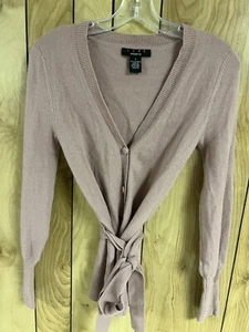 NWOT Luxe By Arden B CASHMERE Classic Cardigan Sweater With Belt Size Small - Picture 1 of 4