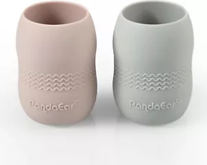 (2 Pack) 100% Tiny Silicone Drinking Training Cup for Baby and Toddler (Pink/Gr - Picture 1 of 5
