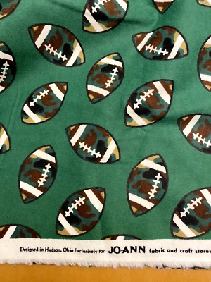 Footballs on the Field print Jo-Ann Fabrics flannel fabric  2 Yards X 41” - Image 1 of 2