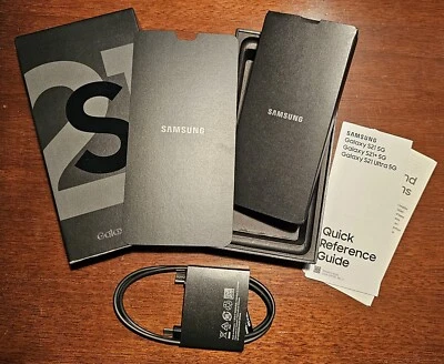 Samsung Galaxy S21 5G Caja OEM con Cable USB-C e Insertos + Herramienta SIM Foto 1 de 4