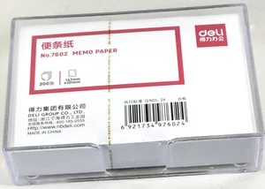 DELI No. 7602 Memo Paper + Dispenser 300 Sheets WHITE Memo Notes 4 x 6" - Picture 1 of 1