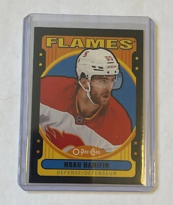 2021-22 OPC O-Pee-Chee Retro Black Border #335 Noah Hanifin - Flames 51/ 100 NM - Image 1 of 2