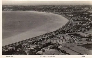 St Aubins Bay Jersey Air Aerial View unused RP old pc Aerofilms - Picture 1 of 1