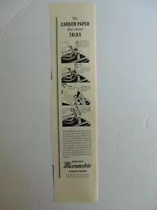 1937 CARTA MICROMETRICA AL CARBONIO Parla quasi pubblicità stampa d'arte vintage - Foto 1 di 1