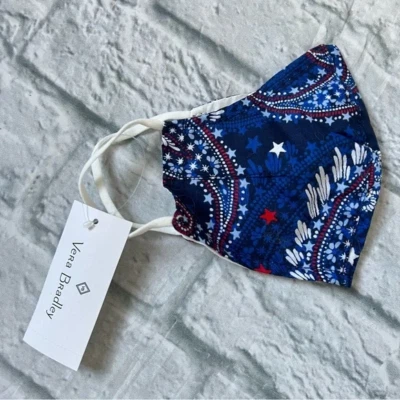 Vera Bradley Cotton Face Mask  *ੈ✩‧₊˚ FIREWORKS PAISLEY +2 Insert Filters NWT - Image 1 of 4