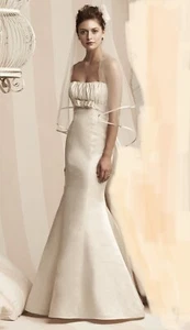 2 🟤 Paloma Blanca | 3856 | Size 12 | Ivory Silk Wedding Dress - Picture 1 of 11