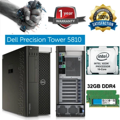 Dell Precision T5810 Xeon E5-2650v3 10-CORE 3.00GHz 32GB DDR4 512GB SSD + 1TB HD - Image 1 of 4