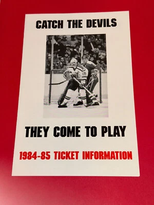 New Jersey Devils Ticket Info Brochure 1984-85 Meadowlands Arena 3rd Season NHL - Image 1 of 4