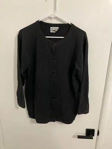 Lajate Women's Vintage Button Down Sweater Shirt, Navy, Medium - Picture 1 of 2