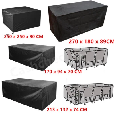 Large Size Waterproof Patio Furniture Covers for Outdoor Garden Rattan Table UK