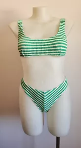 Billabong Ladies Green White Lina 2 Piece Bikini Swimsuit Set Size 14 / XL New - Picture 1 of 15