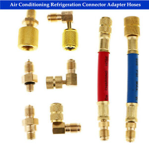 AC A/C Car Air Conditioning Refrigeration Connector Adapter Hoses Set