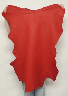 RED Buckskin Leather Hide for Native Crafts Purses SCA LARP Garb Clothing - Image 1 of 4