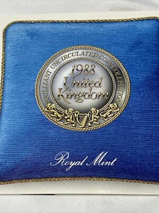 1988 Reino Unido Gran Bretaña BU 7 monedas colección carpeta original real como nueva - Imagen 1 de 7