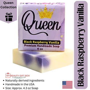 Queen My Beauty Gift Box Black Raspberry Vanilla Scented Handmade Beauty Soap - Picture 1 of 5
