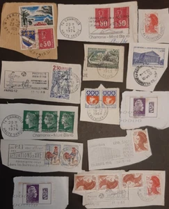 (FRA-102) FRANCIA estampillas en papel CON varios MATASELLOS interesantes - Imagen 1 de 1