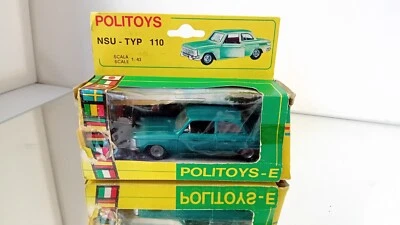Politoys Export 543 NSU Typ 110 Green Metallic Italy 1:43 Mint in Box Rare - Immagine 1 di 4