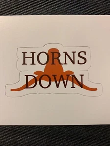 Horns Down Decal Sticker 2.4" x 1.2" Big 12 Conference - Free Shipping - Picture 1 of 1