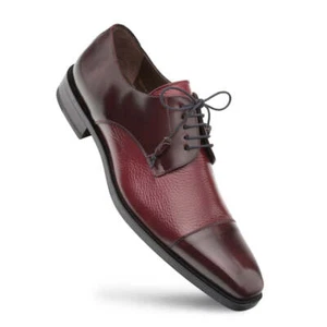 NUEVO Mezlan Cuero Genuino Oxford Zapatos de Vestir Piel de Ciervo Con Cordones Soka Borgoña EE. UU. - Imagen 1 de 4