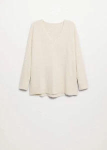 Nuevo con etiquetas Mango cuello en V suéter de punto Reino Unido talla 10 (M) precio de venta sugerido por el fabricante: £35.99 - Imagen 1 de 8