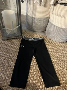 Under Armour Pants Cropped YMD  Black - Picture 1 of 5