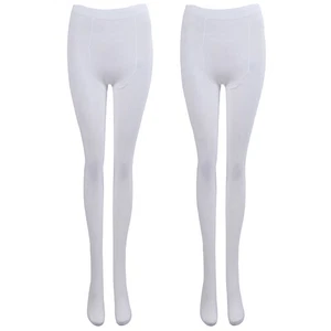 2X White Tender Solid Color Velvet Pantyhose For Women C9D88653 - Bild 1 von 5