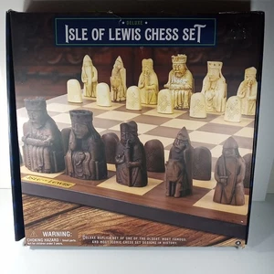 Deluxe ISLE OF LEWIS CHESS SET  Chessmen  Ambasador Games NEW Open Box - Picture 1 of 12