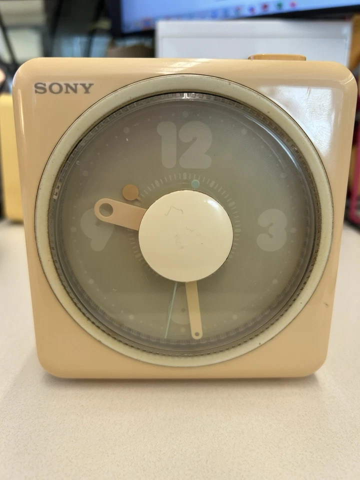 *RARE* Sony ICF-A8 Radio Alarm Clock w/ Rare Beige Clock Face - Image 1 of 4