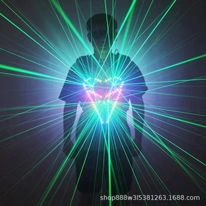 LED Leuchtweste RGB Laser Weste Halloween Cosplay Requisite Party Kürass Bühne - Bild 1 von 19