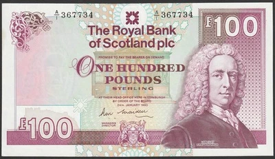 Escocia Royal Bank of Scotland PLC £100 24-1-1990 sig Maiden P-350a, BYB C882a. Foto 1 de 2