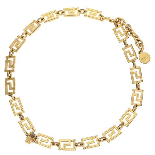 Portachiavi greco VERSACE ciondolo testa di medusa metallo placcato oro autentico