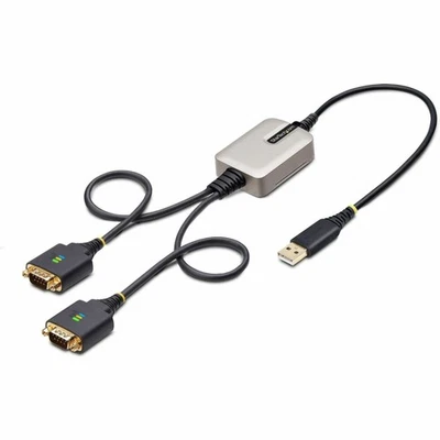 StarTech.com 2ft (60cm) 2-Port USB to Serial Adapter Cable, COM Retention, FTDI, - Image 1 of 4
