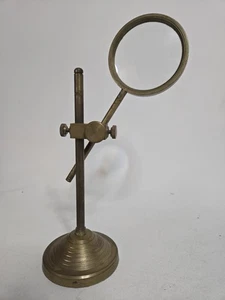Antique Brass Magnifying Glass on Adjustable Stand - Picture 1 of 6