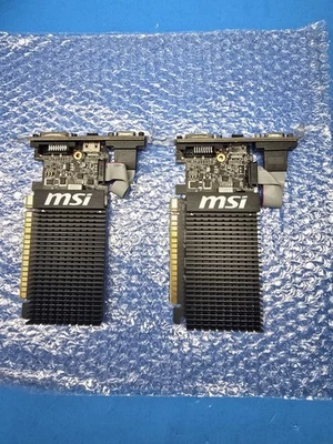 2x MSI Nvidia GeForce GT 710 1GB PCI-E Video Card DVI-D/HDMI GT 710 1GD3H LP - Image 1 of 4