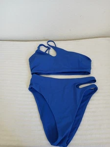 Costume da bagno donna Victoria's Secret blu taglia media 2 pezzi estivo resort spiaggia - Foto 1 di 8