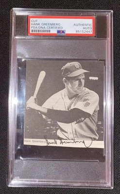 Подписанная винтажная автограф-фотография Хэнка Гринберга из PSA DNA HOF Tigers - Изображение 1 из 2