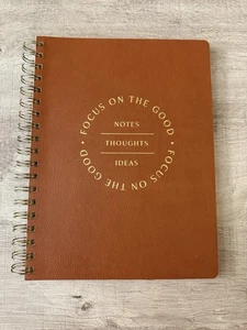Fringe Studio Notebook COGNAC Focus On The Good -Quality Spiral 192 lined pages - Picture 1 of 4