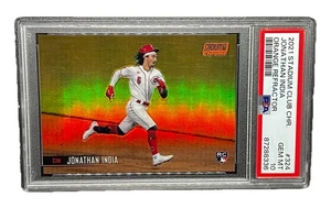 2021 Stadium Club Chrome Jonathan India Orange Refractor # 324 Rookie /25 PSA 10 - Picture 1 of 4