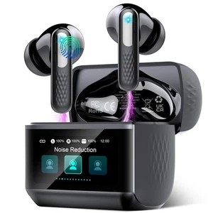 Wireless Earbuds, Bluetooth 5.4 Headphones with Multifunction Touch Screen, 4... - Picture 1 of 9