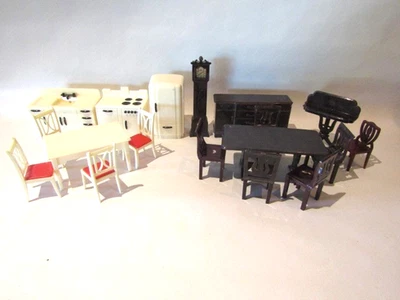 Vintage 16-pc Ideal + PLASCO Plastic Kitchen + Dollhouse Furniture 3/4" Scale - Image 1 of 4