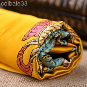 2pcs 250cm 98" Tibetan Traditional Khata Eight Auspicious lucky Scarf yellow - Picture 1 of 5