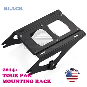 Black Detachable Two Up Tour Pack Mounting Rack for Harley Street 2009+ 53000459 - Foto 1 di 5