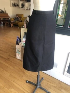 BRANDTEX VINTAGE SIZE 12 70S BLACK A LINE POLYESTER SKIRT MADE IN DENMARK - Picture 1 of 10