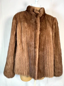 VTG SAGA Furs Caramel Brown Luxurious Genuine Mink Fur Jacket Coat Women Sz XL - Picture 1 of 16