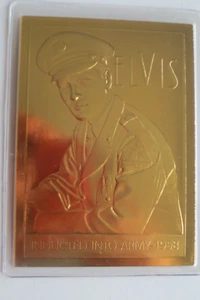 Elvis Presley 22Kt Sculpted Karat Gold Card Danbury Mint Inducted Into Army 1958 - Picture 1 of 5