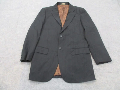 Blazer Caravelli Para Hombres 36 Regular Negro Rayas 2 Botones Lana Chaqueta Abrigo Foto 1 de 4