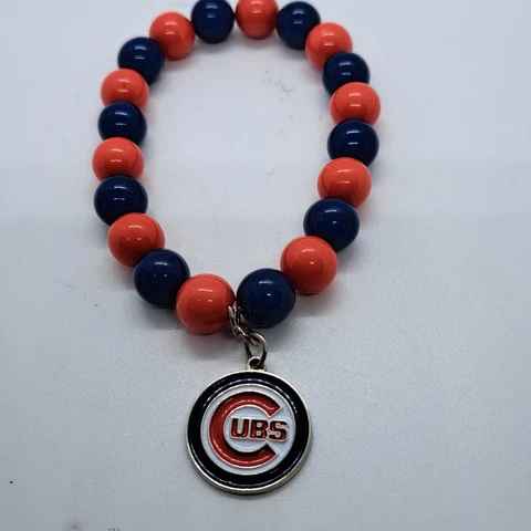 Chicago Cubs Stretch Bracelet MLBP Orange Blue Logo Spirit Clark Baseball Cover