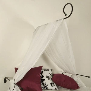 Himmelbett-Set weiß schwarz chrom Baldachin Himmelbettstange Betthimmel Stange - Bild 1 von 4