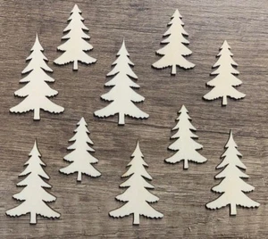 10 Streudeko Holz Bastelzubehör Weihnachten Xmas Tanne Weihnachtsbaum Baum - Bild 1 von 3